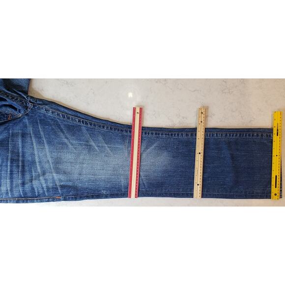 True Religion Men's Size 38 Flap Straight Jeans Medium Wash Blue - Picture 14 of 14
